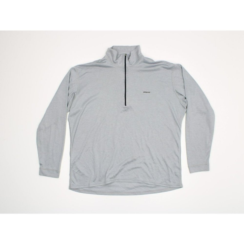 Patagonia Capilene Men's Size Large Long Sleeve Shirt Gray 1/4 Zip Baselayer